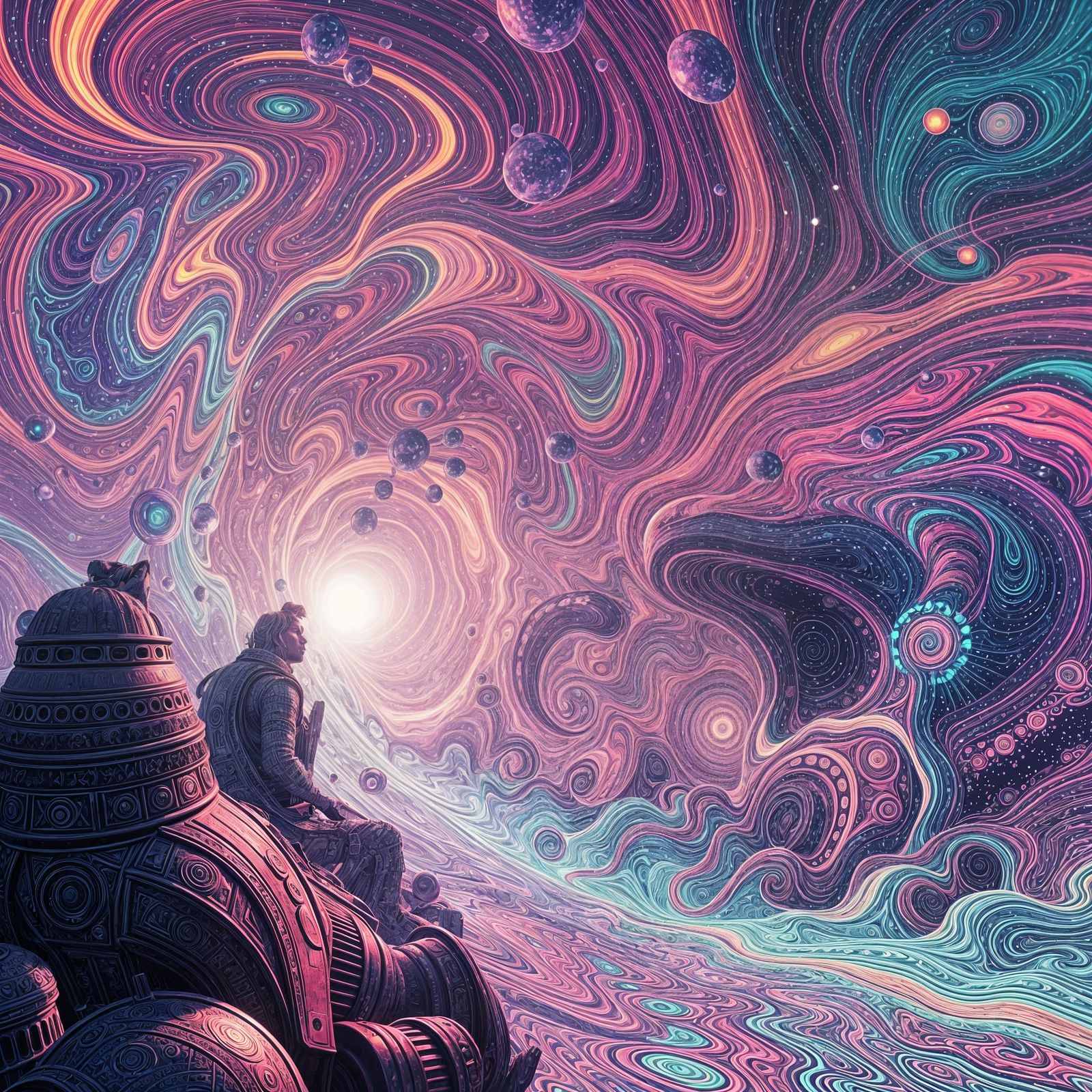 Surreal Cyberpunk Dreamscape in Vibrant Hues