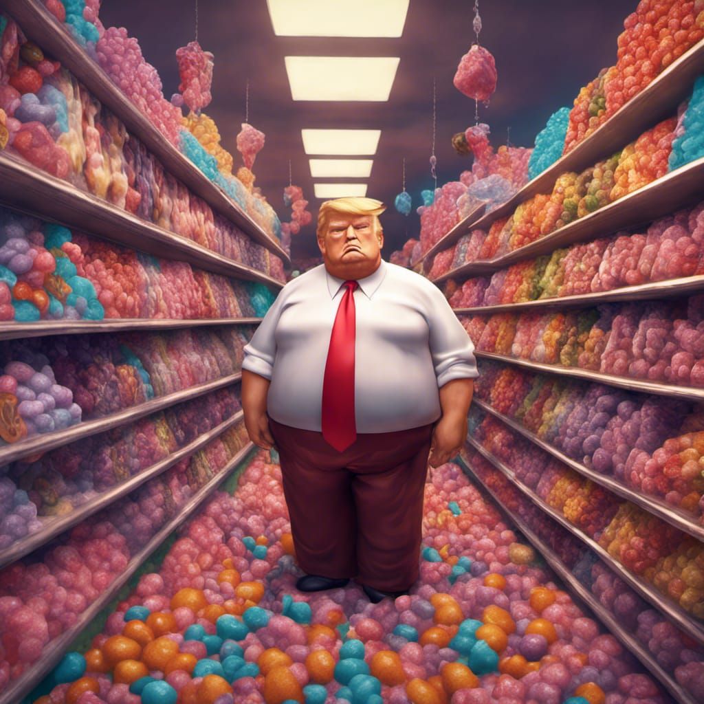 trump in a candy store