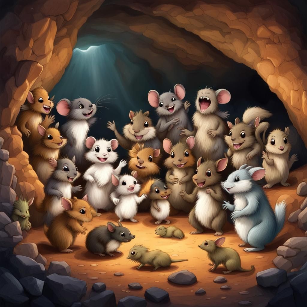 Several species of small furry animals gathered together in ...