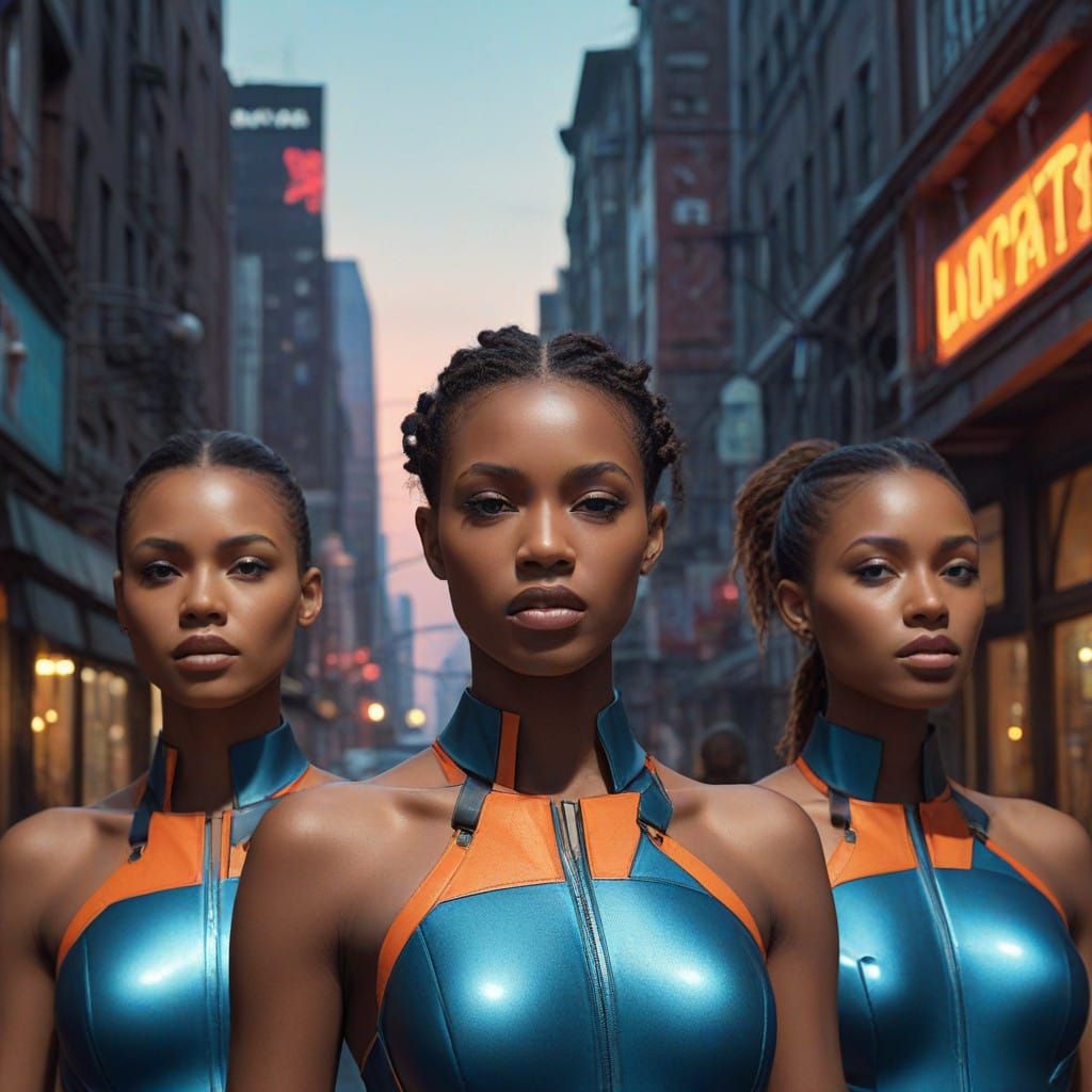 Confident Women in Futuristic Sci-Fi Setting