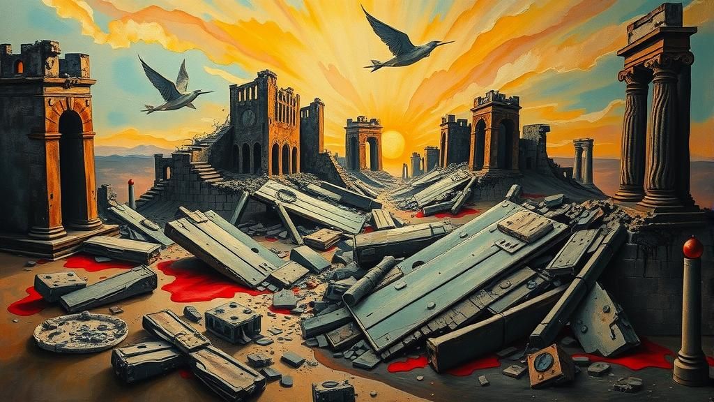 Surreal War Landscape in Surrealist Style