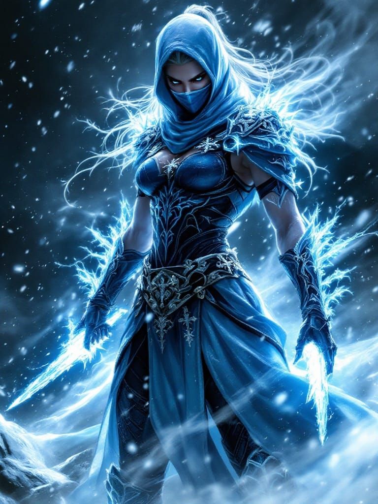 Elsa as Sub-Zero in Frosty Elegance