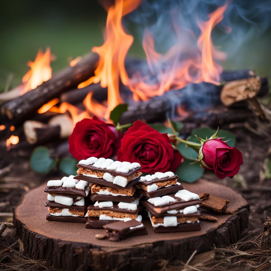 Roses Make Smores by Campfire: Professional Photography
