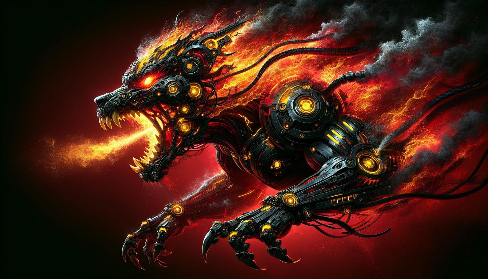 Cyborg Tasmanian Devil in Dark Fantasy Illustration