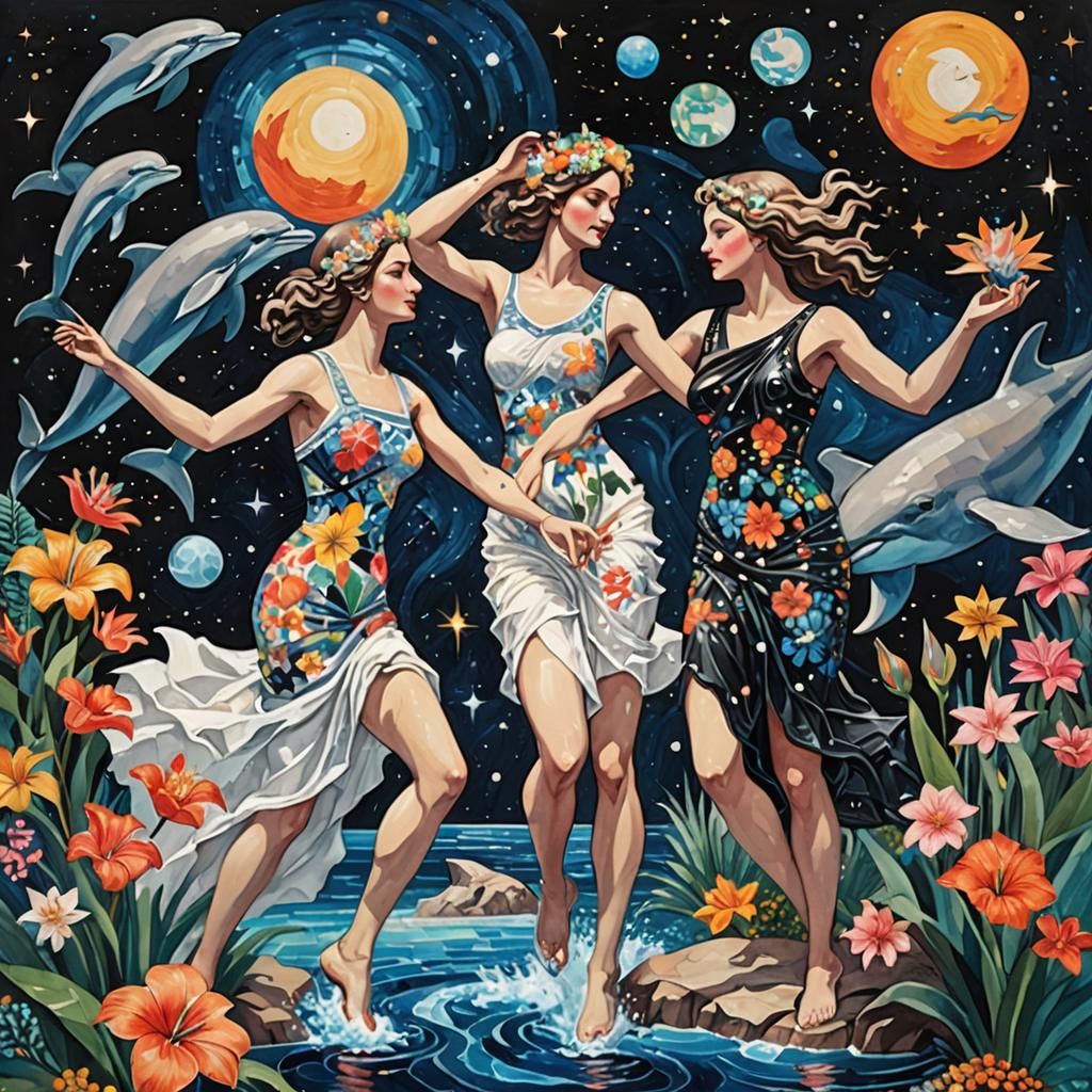 Dancing Tumblr Girls in Space: Impressionist Collage