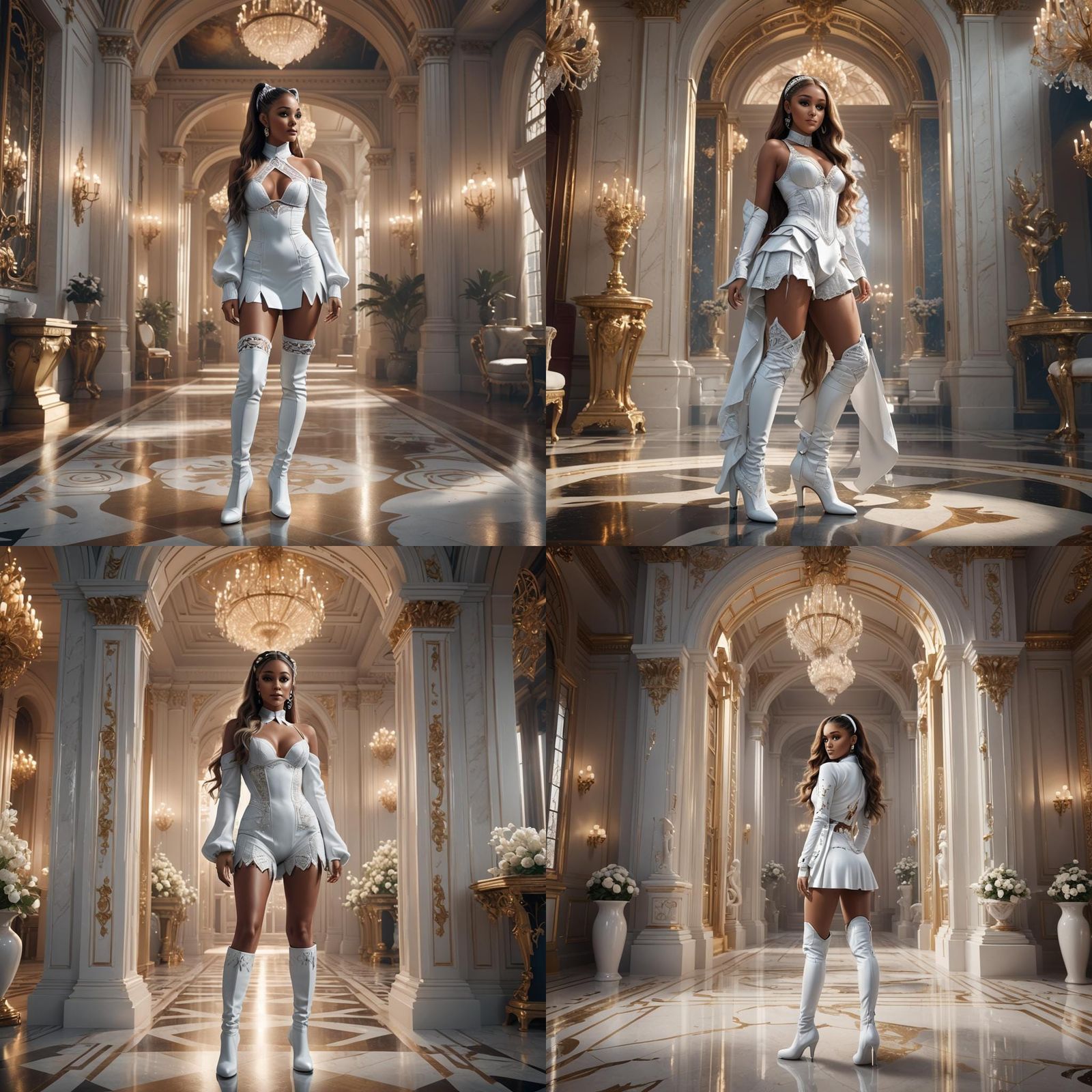 Woman in Ballroom Doorway: Digital Art