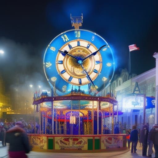 Clockwork Carnival: A Surreal Timepiece Ride