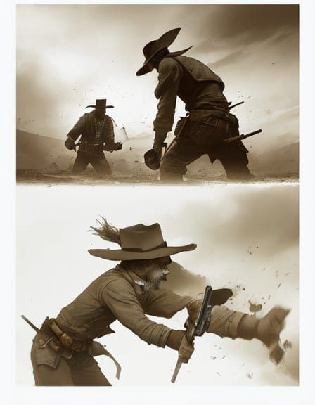 Gritty Western Duel Under the Blazing Sun