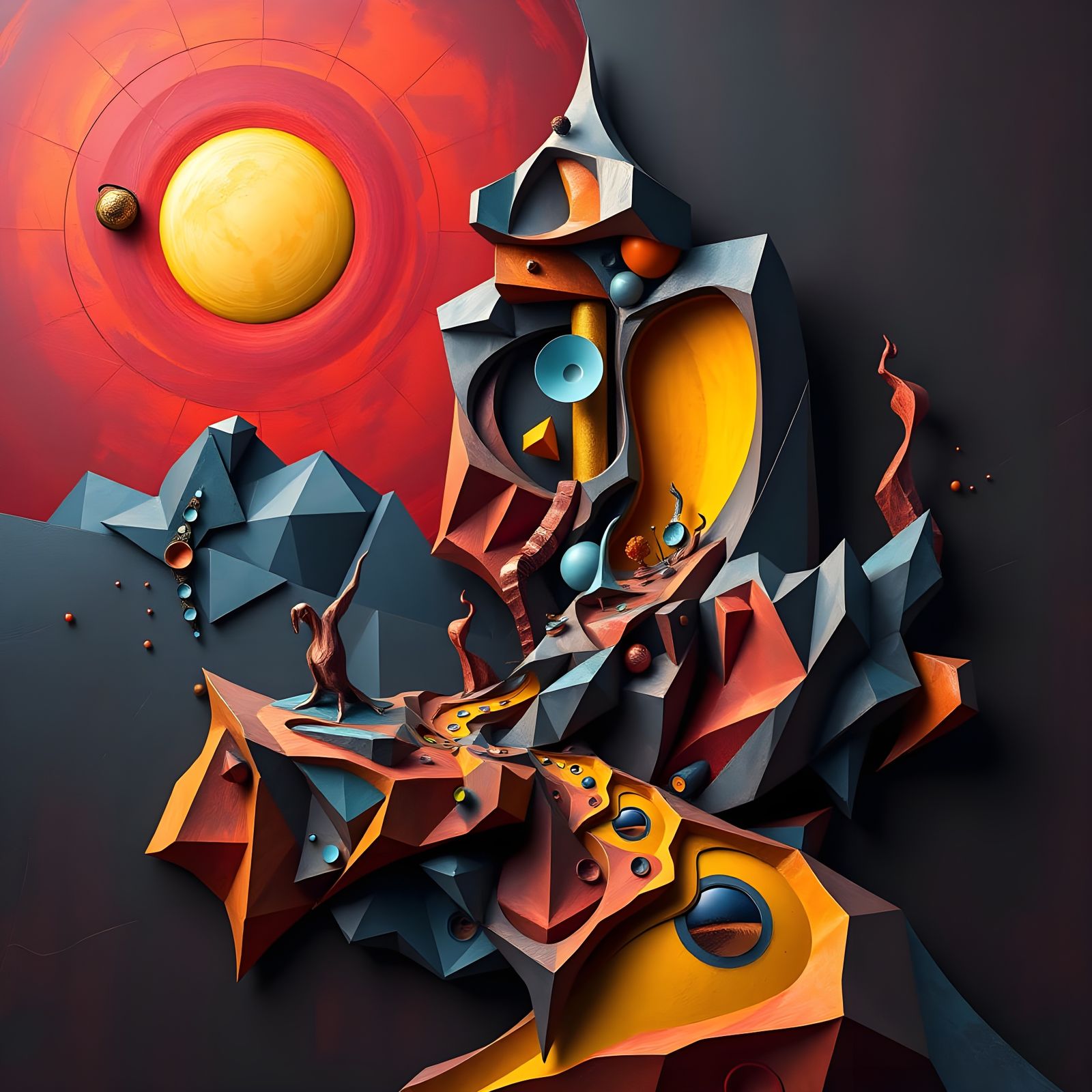 Surrealistic Cubist Masterpiece in Neo-Cubist Style with Dee...