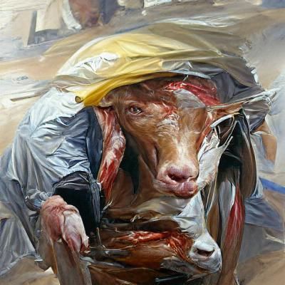 Scapegoat Portrait in Oil Painting Style