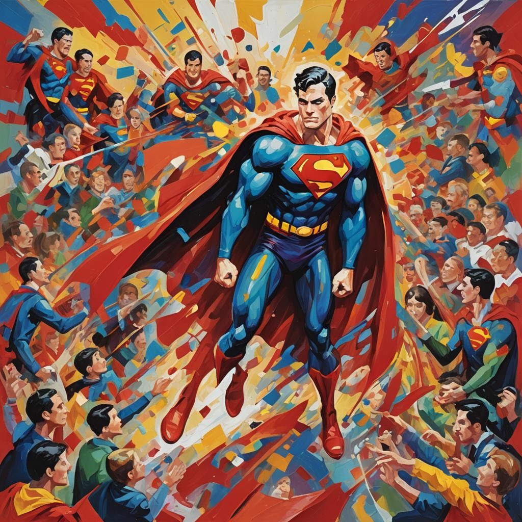 Superman Visits Hospital: Abstract Expressionist Art