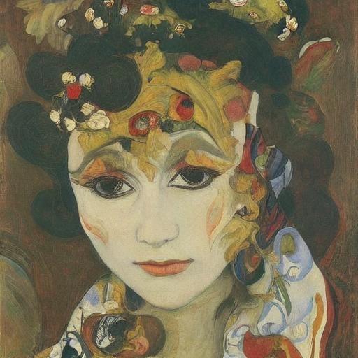 Ethereal Vampire Portrait Inspired by Klimt and Schiele