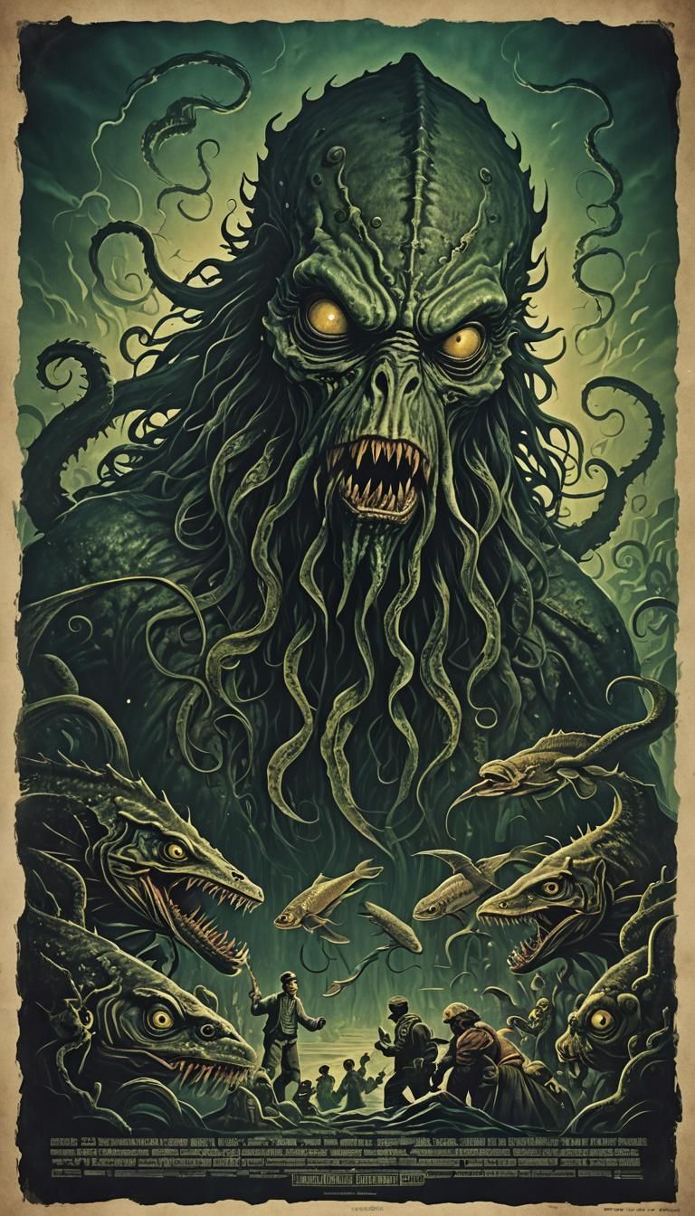 Lovecraftian Horror Movie Poster: Shadow Over Innsmouth