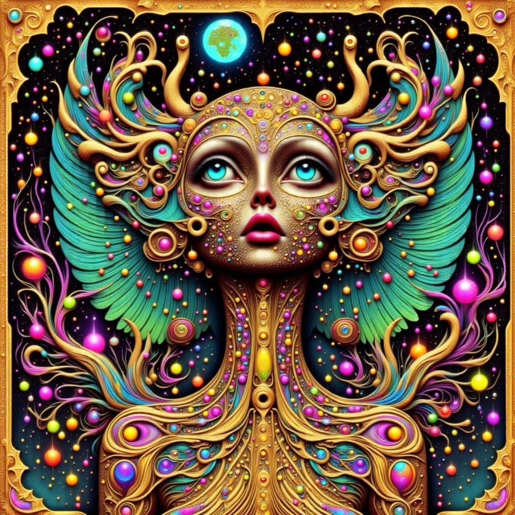 Psychedelic Robot Humanoids on Sci-Fi Book Cover