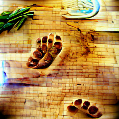 Bare Feet on Kitchen Tiles