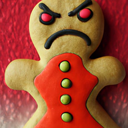 Menacing Gingerbread Man Generated by AI