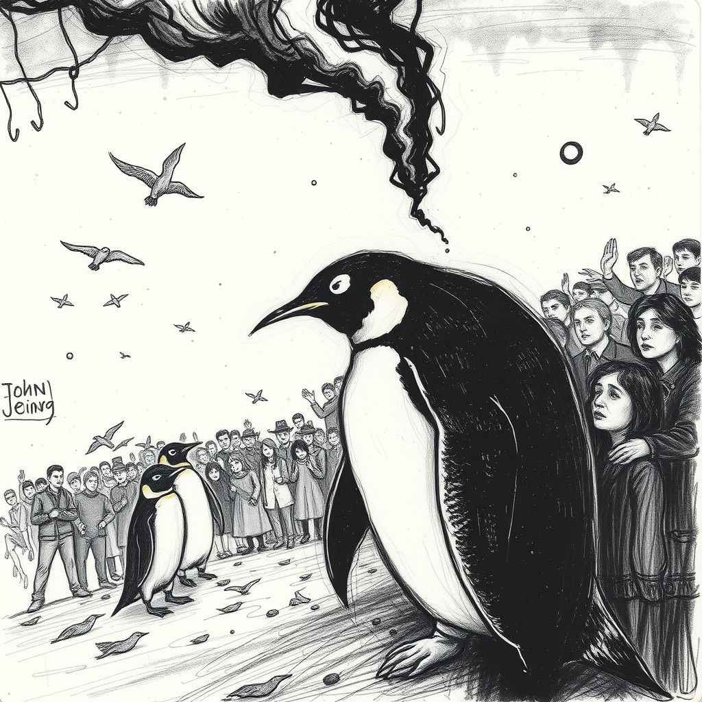 Surreal Obscure Concept as Scratch Paper Etching