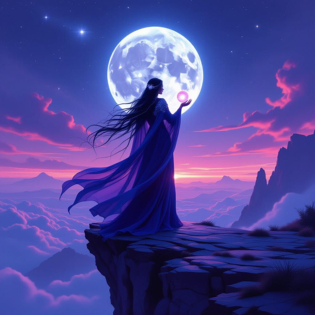 Azura, Daedric Prince of Dawn and Dusk, in Digital Matte Pai...