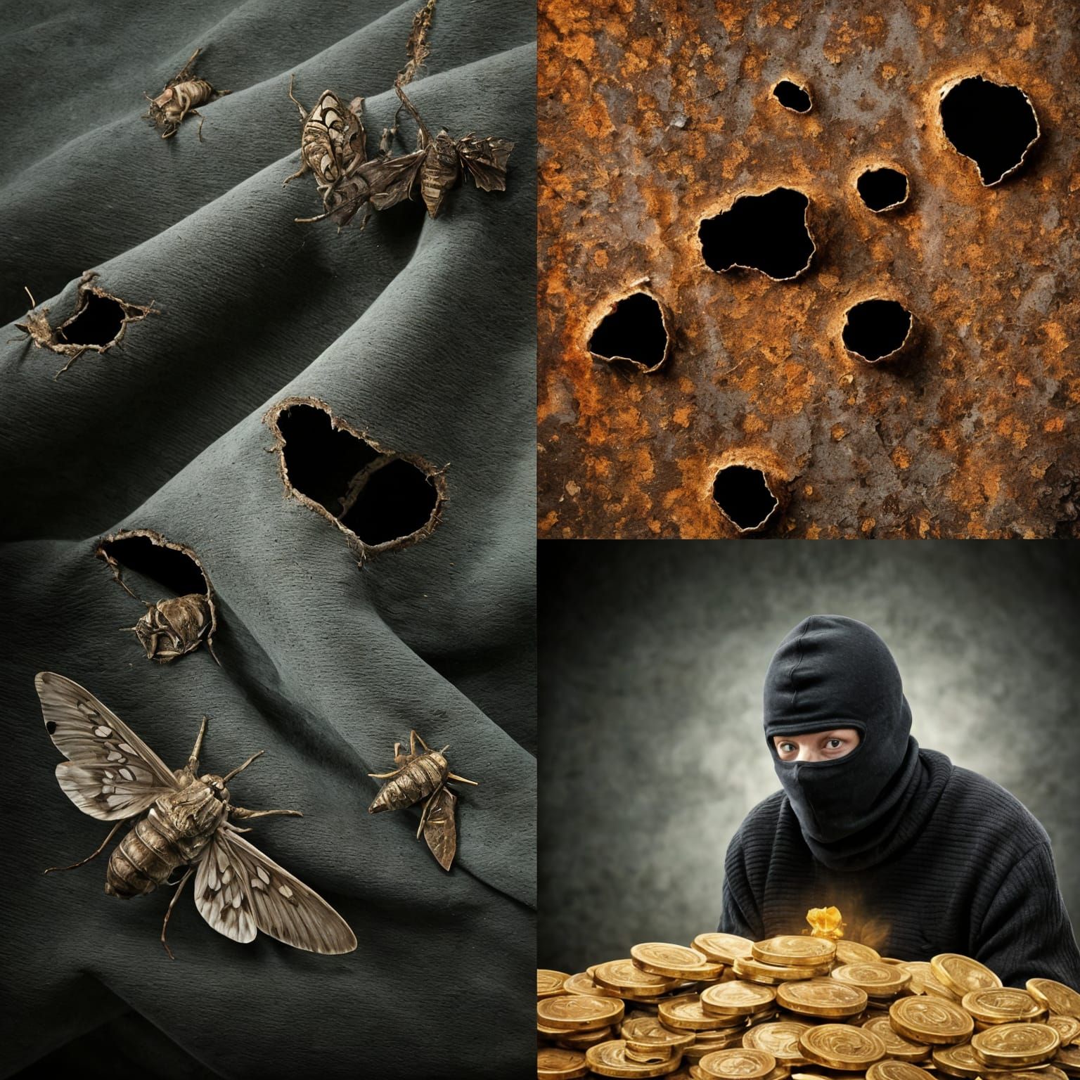 Decaying Wealth: Moths, Rust, and Thieves in Collage