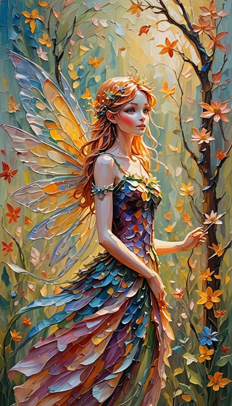 Translucent Fairy in Impasto Sunlight