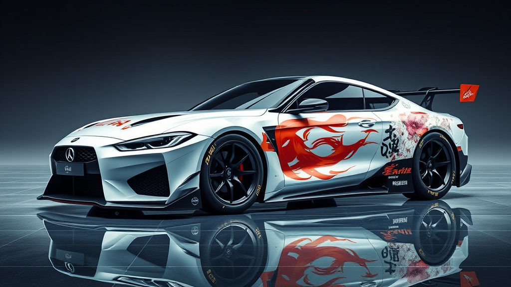 Futuristic Drift Car with Anime-Inspired Cyberpunk Graphics