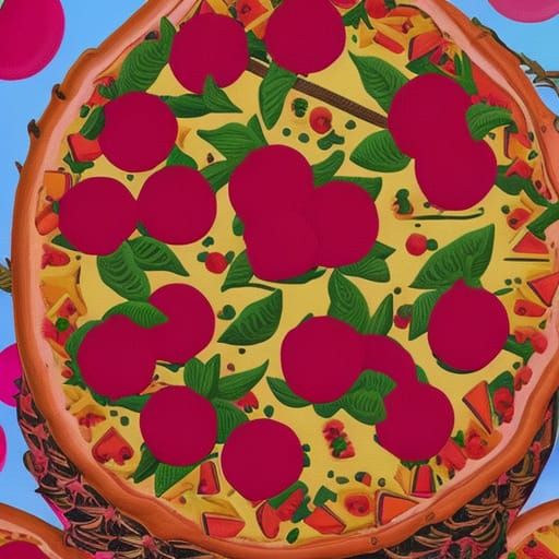 Pineapple Pizza in Wes Anderson Style