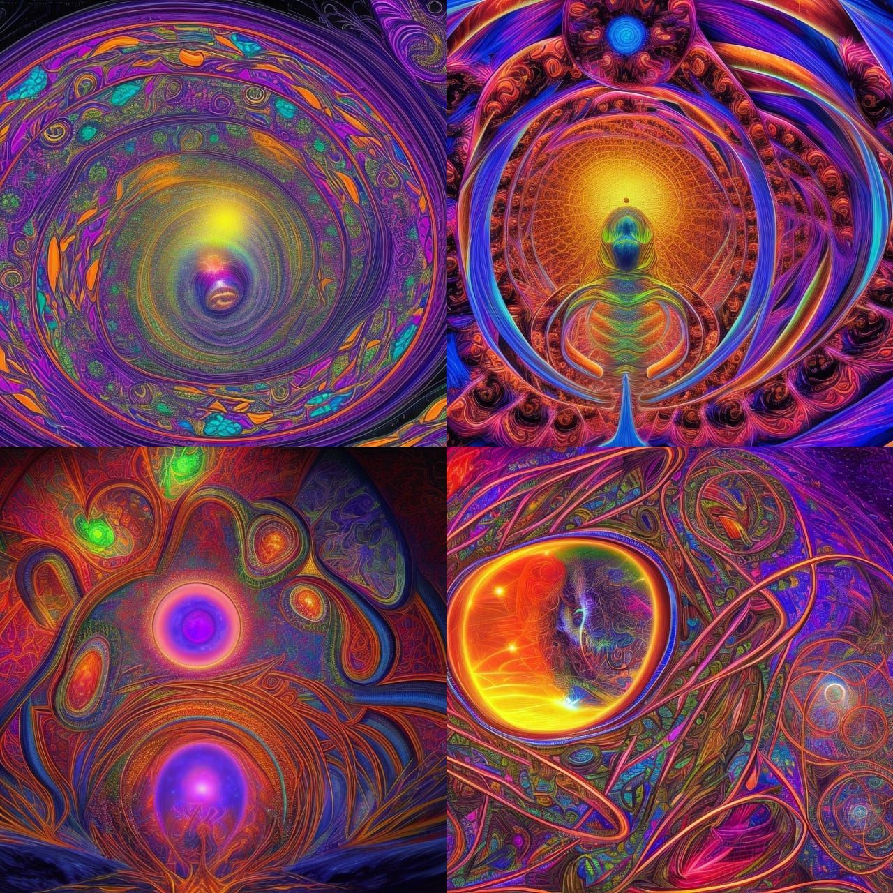 Closed eye visuals of a DMT experience Alex gray digital art HD digital illustration 8K resolution HDR beautiful fantast...