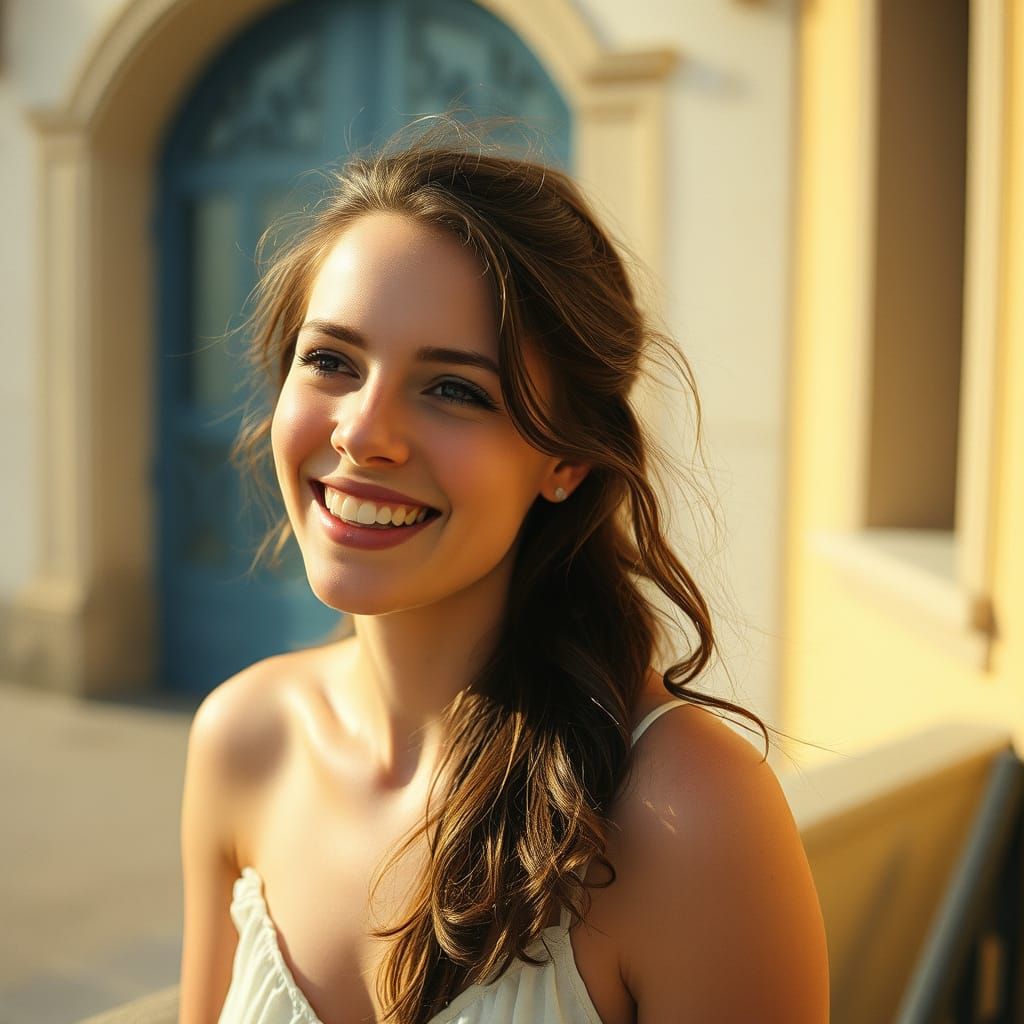 Warm Smile in La Rochelle: Nostalgic Film Portrait