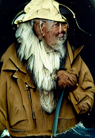 Old Fisherman in Traditional Weather Gear