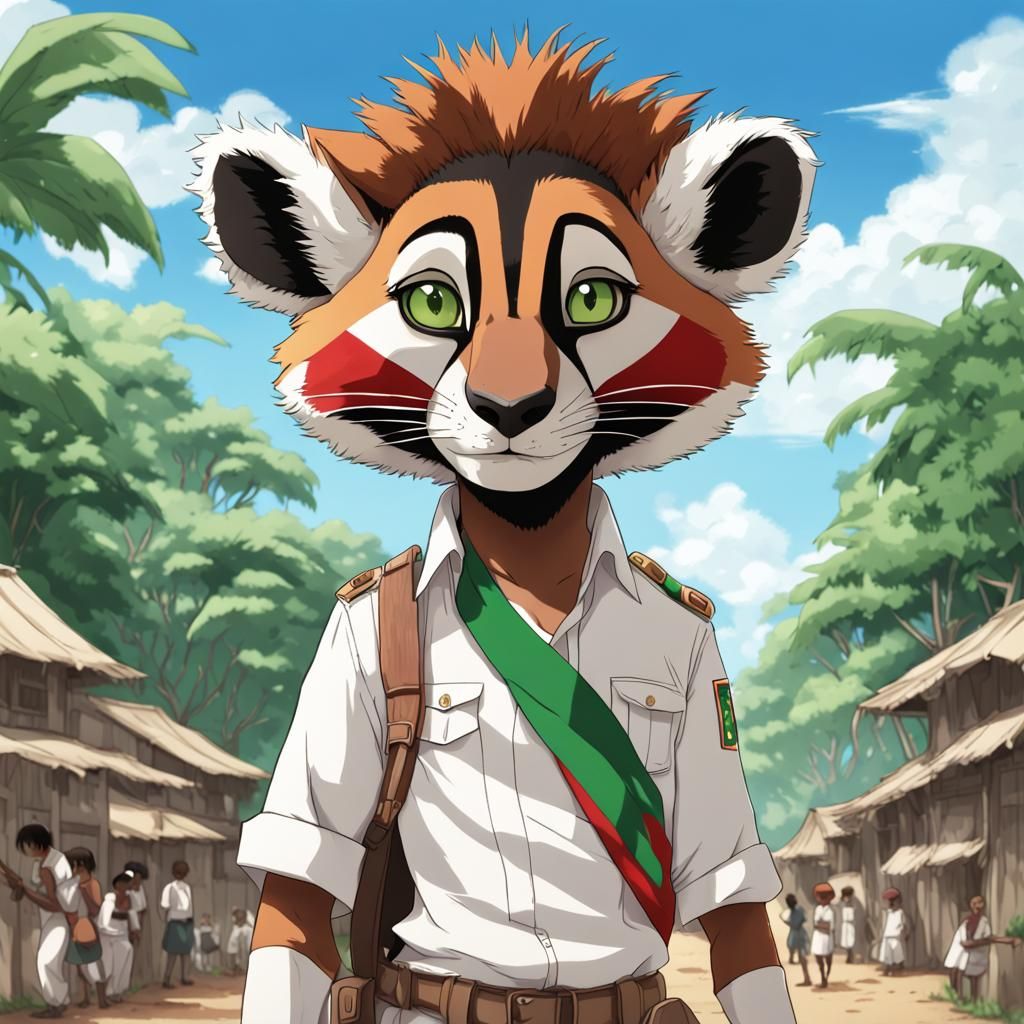 Madagascar Personified in Anime Style