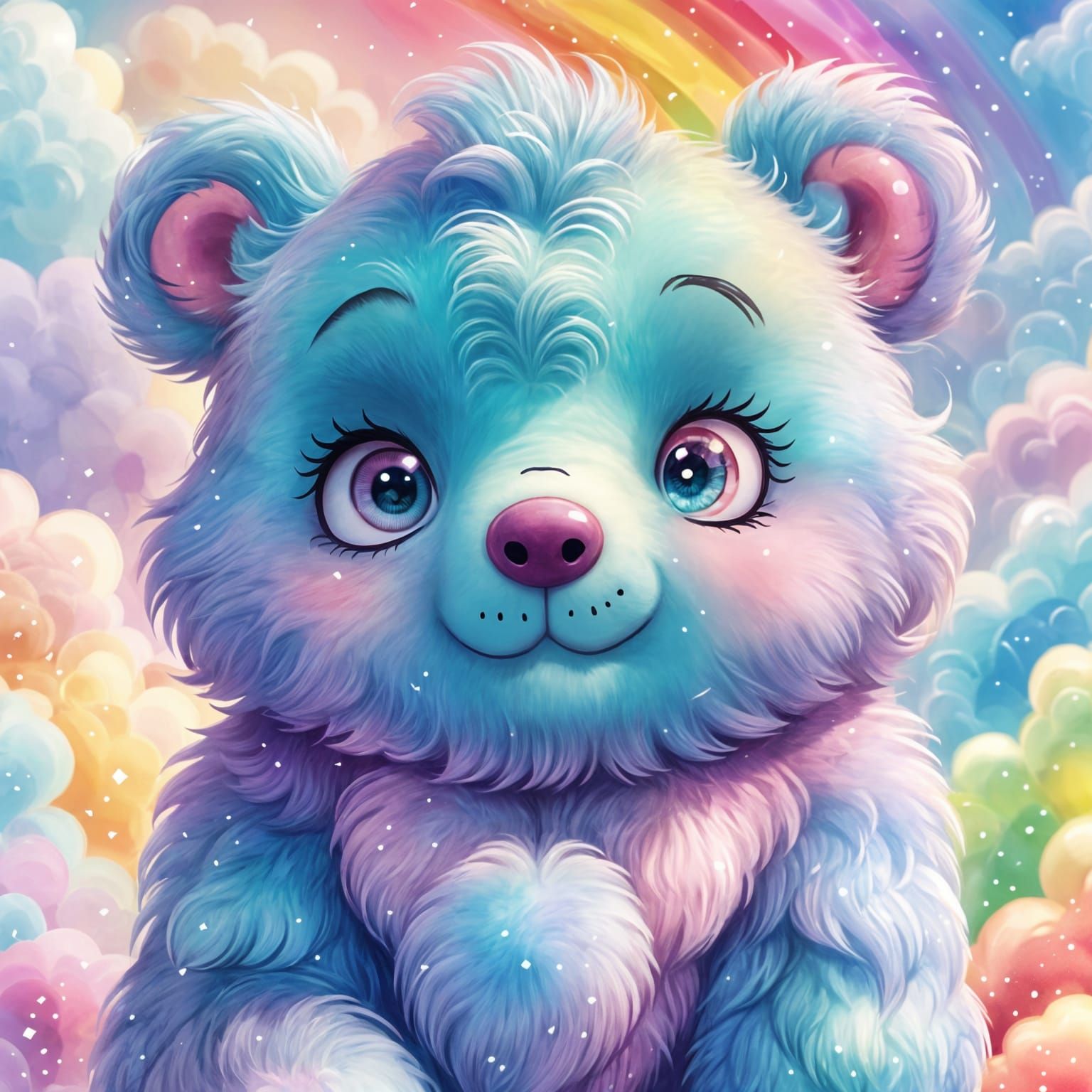 Adorable Chibi Care Bear Illustration