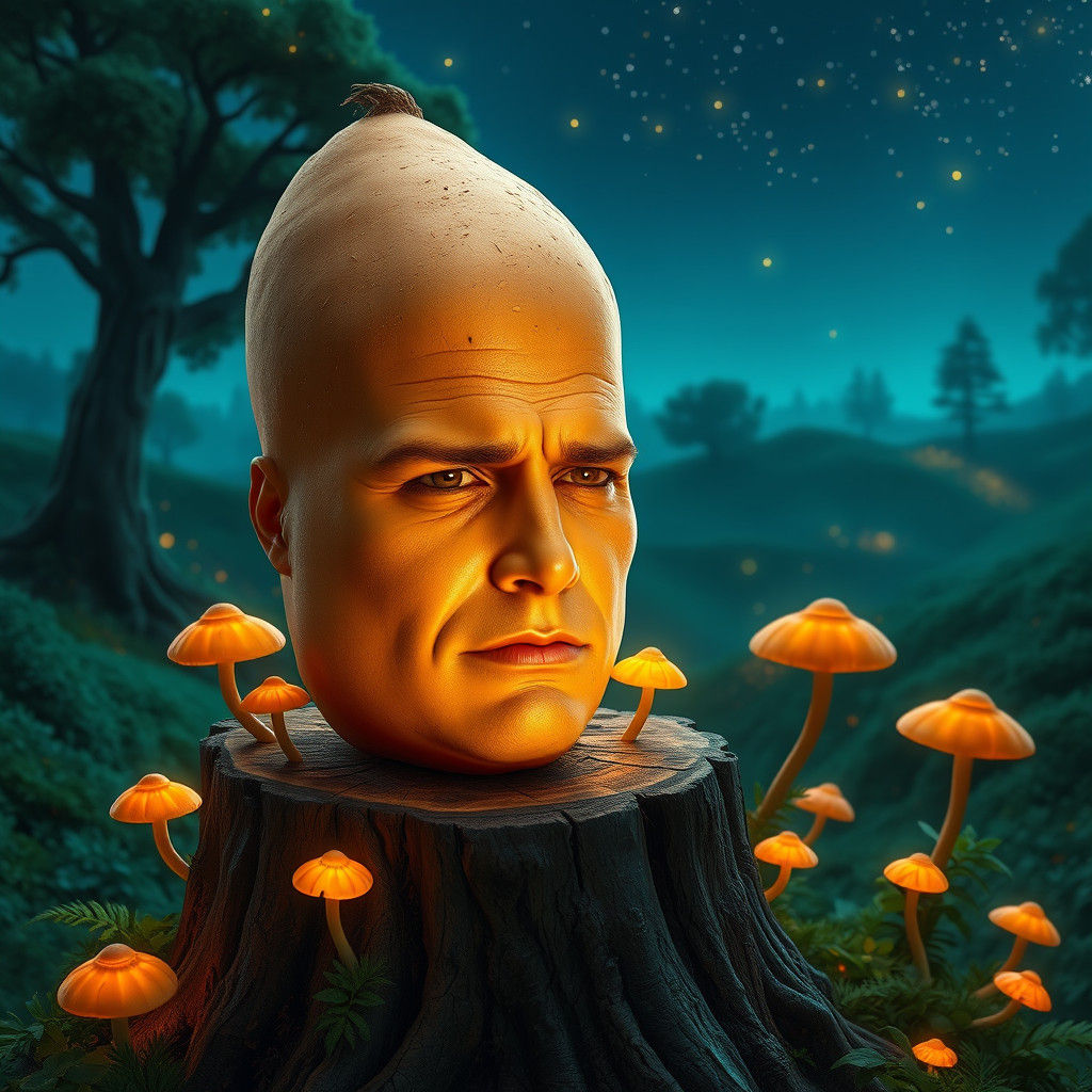 Brad Pitt Sweet Potato in Mystical Forest