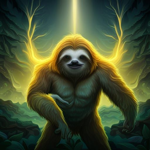 Menacing Demon Sloth in Detailed Digital Art