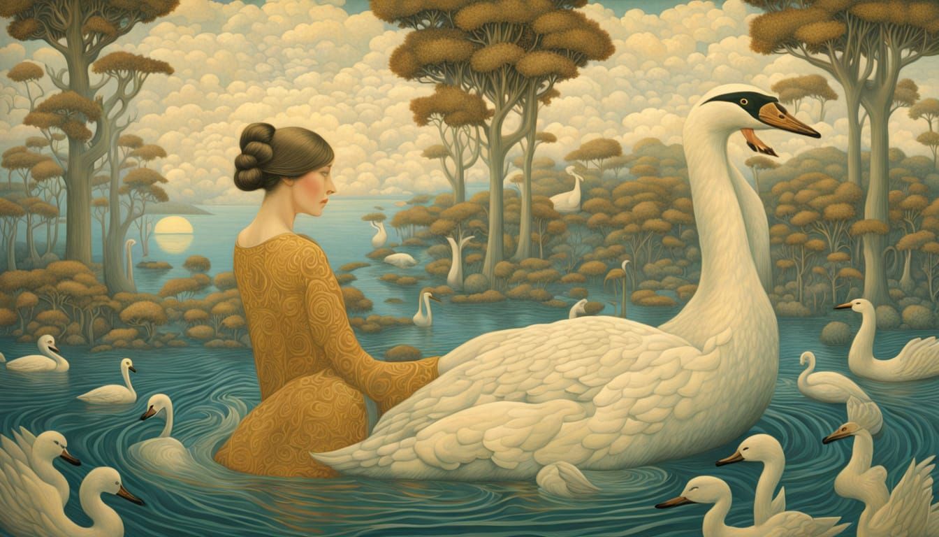 Women Rise Up in a Dreamlike Forest Scene, Inspired by Surre...