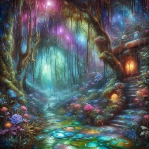Psychedelic Fairy Sanctuary in Whimsical Valley