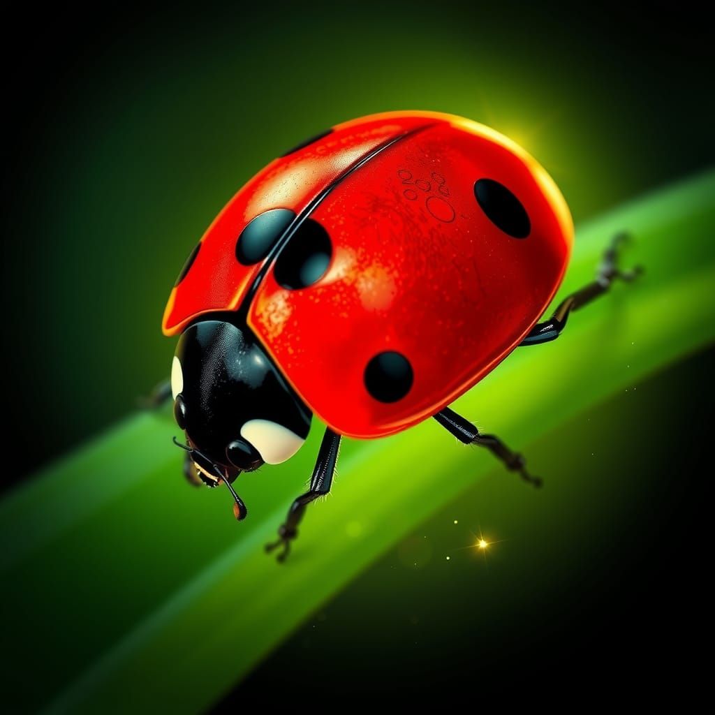 Glowing Ladybug with Bioluminescent Effect