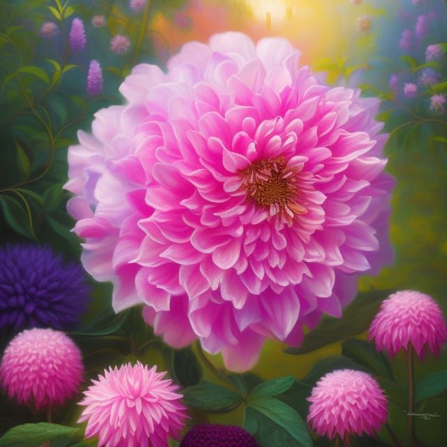 Dreamy Dahlia Still Life in Pastel Colors
