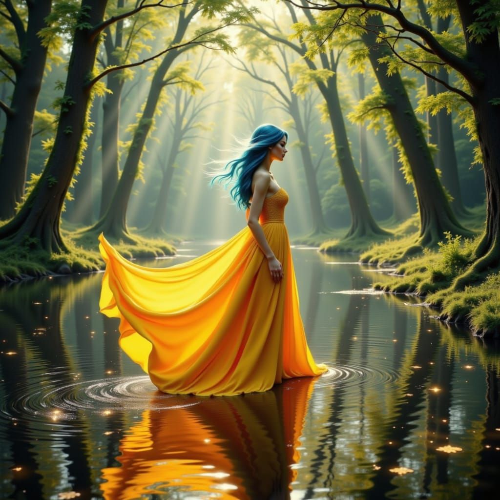 Princesses by River in Volumetric Light