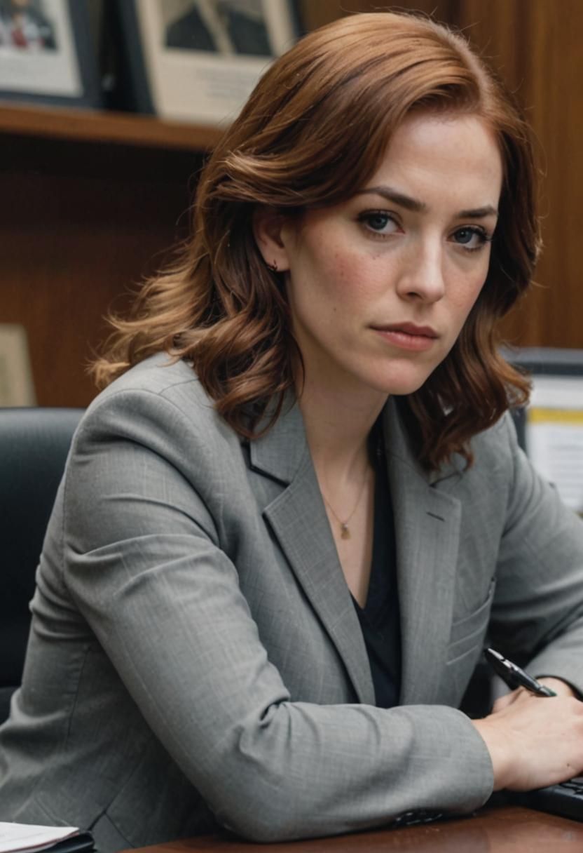 Close-up of a Young Detective at Her Desk
