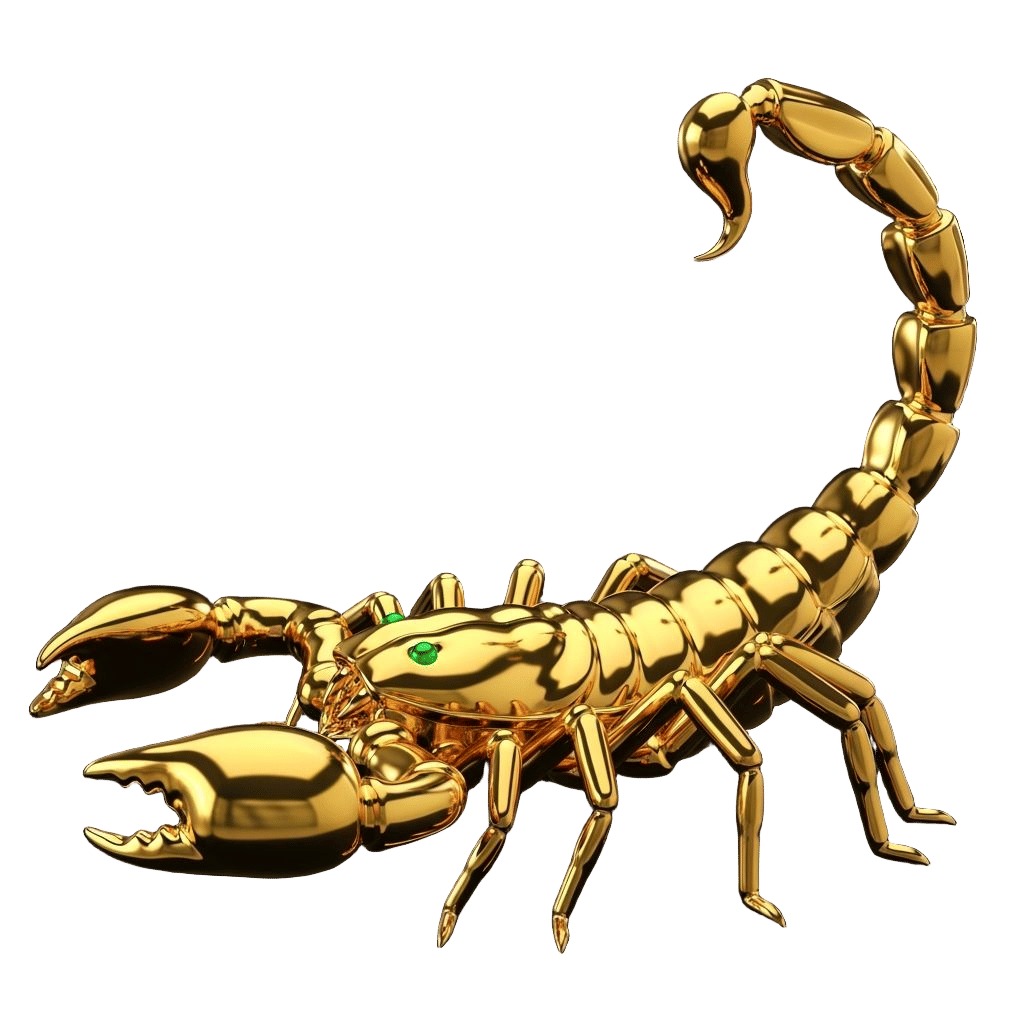 TEH ZODIAC SYMBOLS: "SCORPIO"  - THE SCORPION - GOLDEN FIGURINE