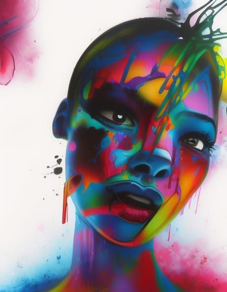 Colorful Graffiti Art in Splash Art Style