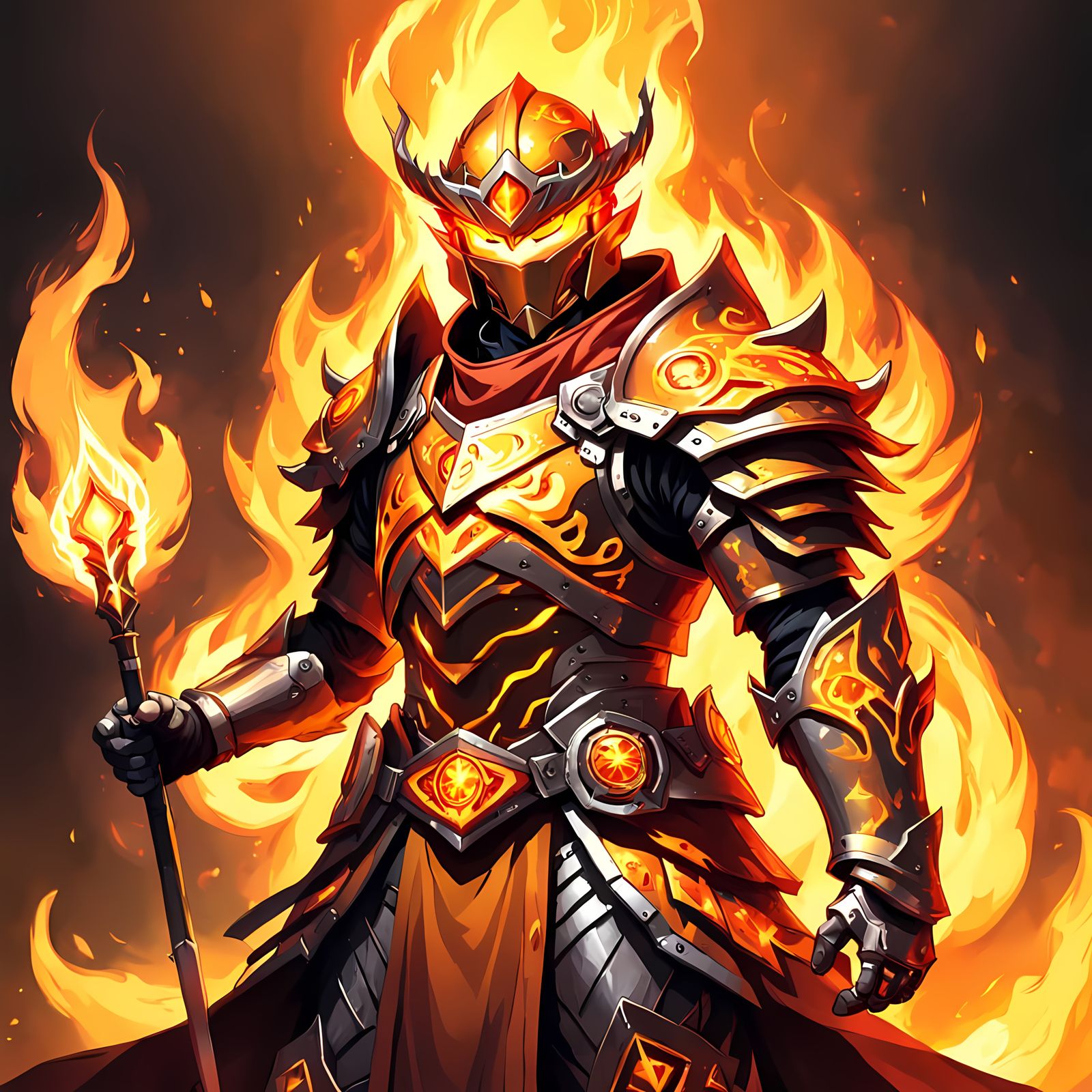 Fiery Sorcerer Wears Blazing Armor