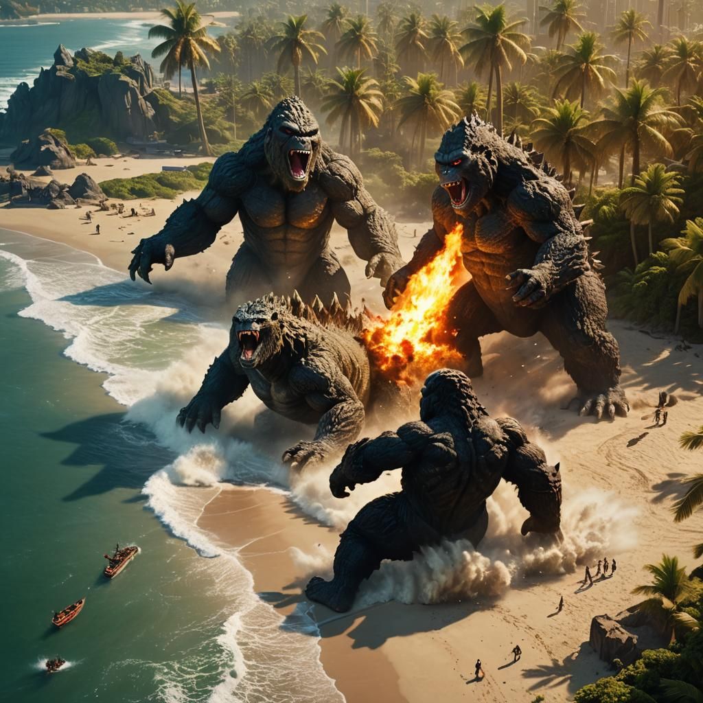 Godzilla vs King Kong: Cinematic Beach Battle