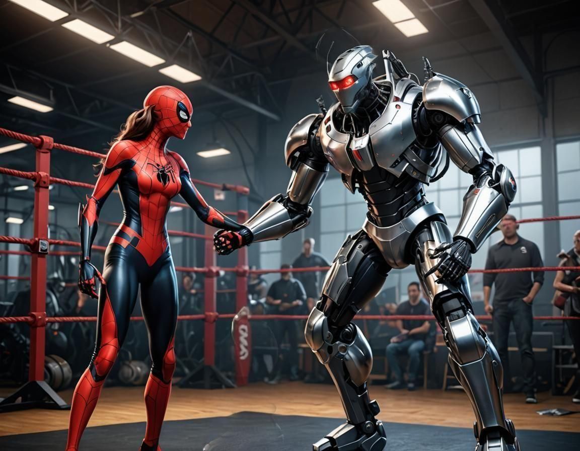 Robot with Glowing Eyes: 3D Digital Art