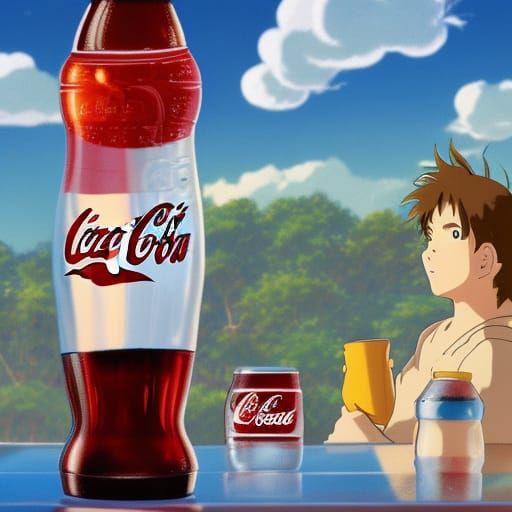 Coca-Cola Ad in Studio Ghibli Anime Style