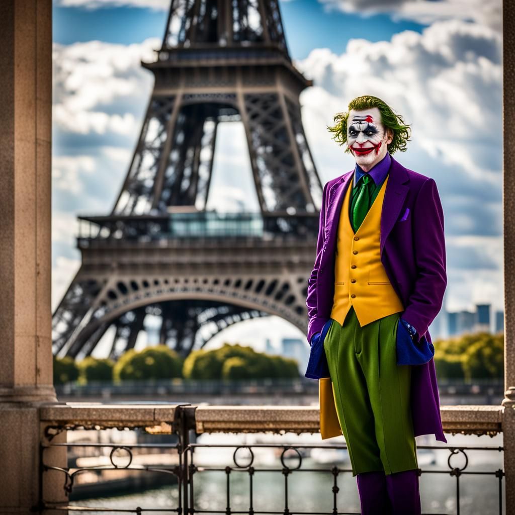 The Joker at the Eiffel Tower: Professional Photography
