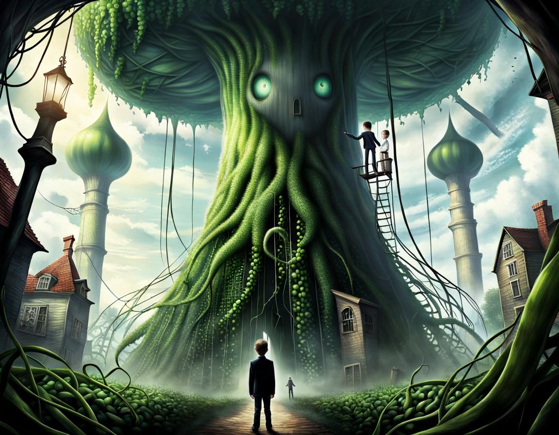 Terrified Jack Climbs a Giant Horror Bean Stalk