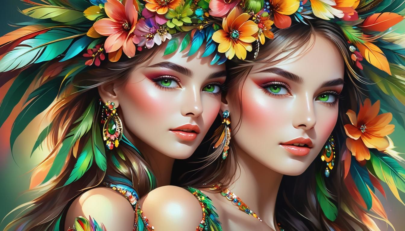 Floral Portrait in Kotliarker and Shichenko Style