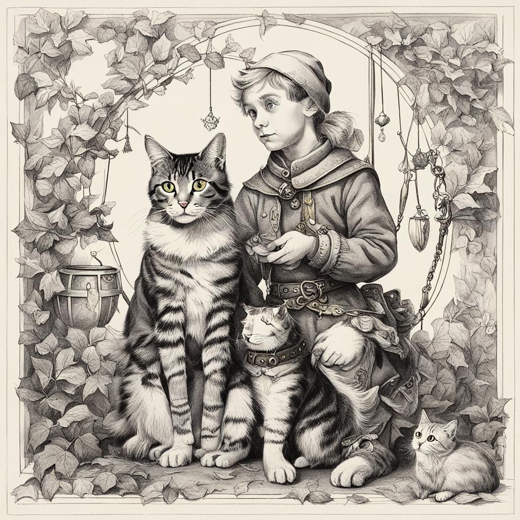 Elf with Cat on Collar