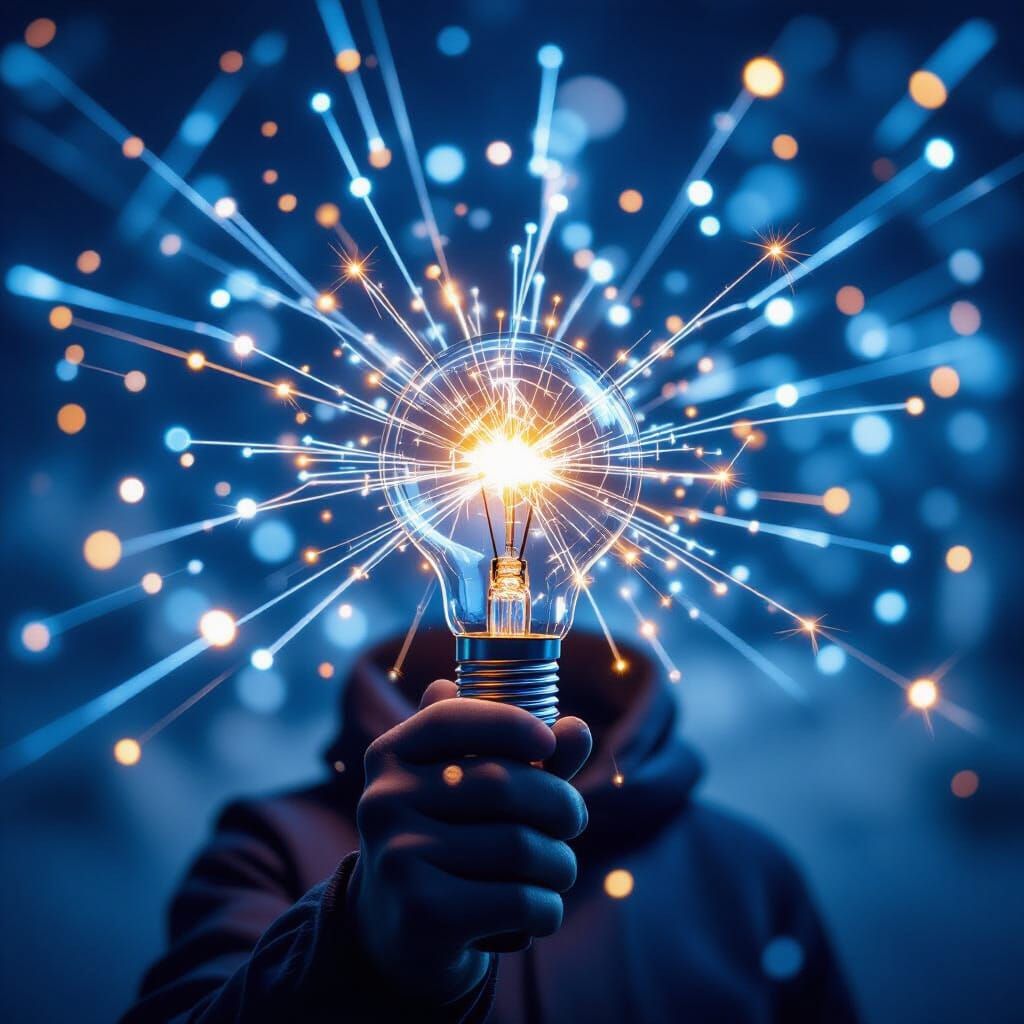 AI Art: Synthetic Pulse Electric Soul in Wired Frame